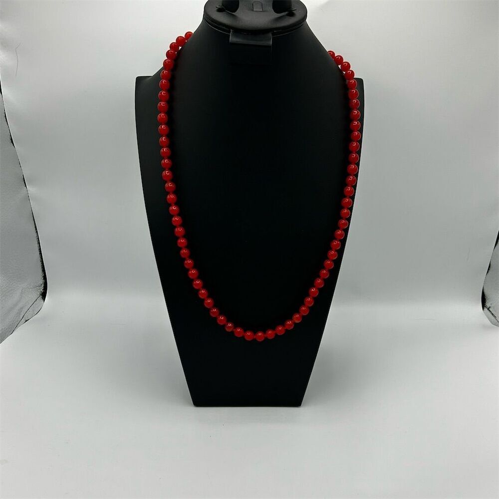 Vintage  Red Beaded Necklace
